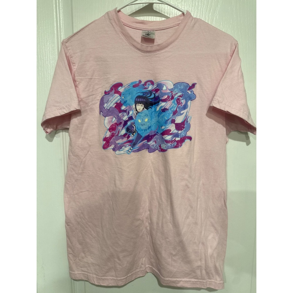 B&C Collection Hinata Hyuga Naruto Pink Graphic Tee Shirt Small E190 Anime Manga